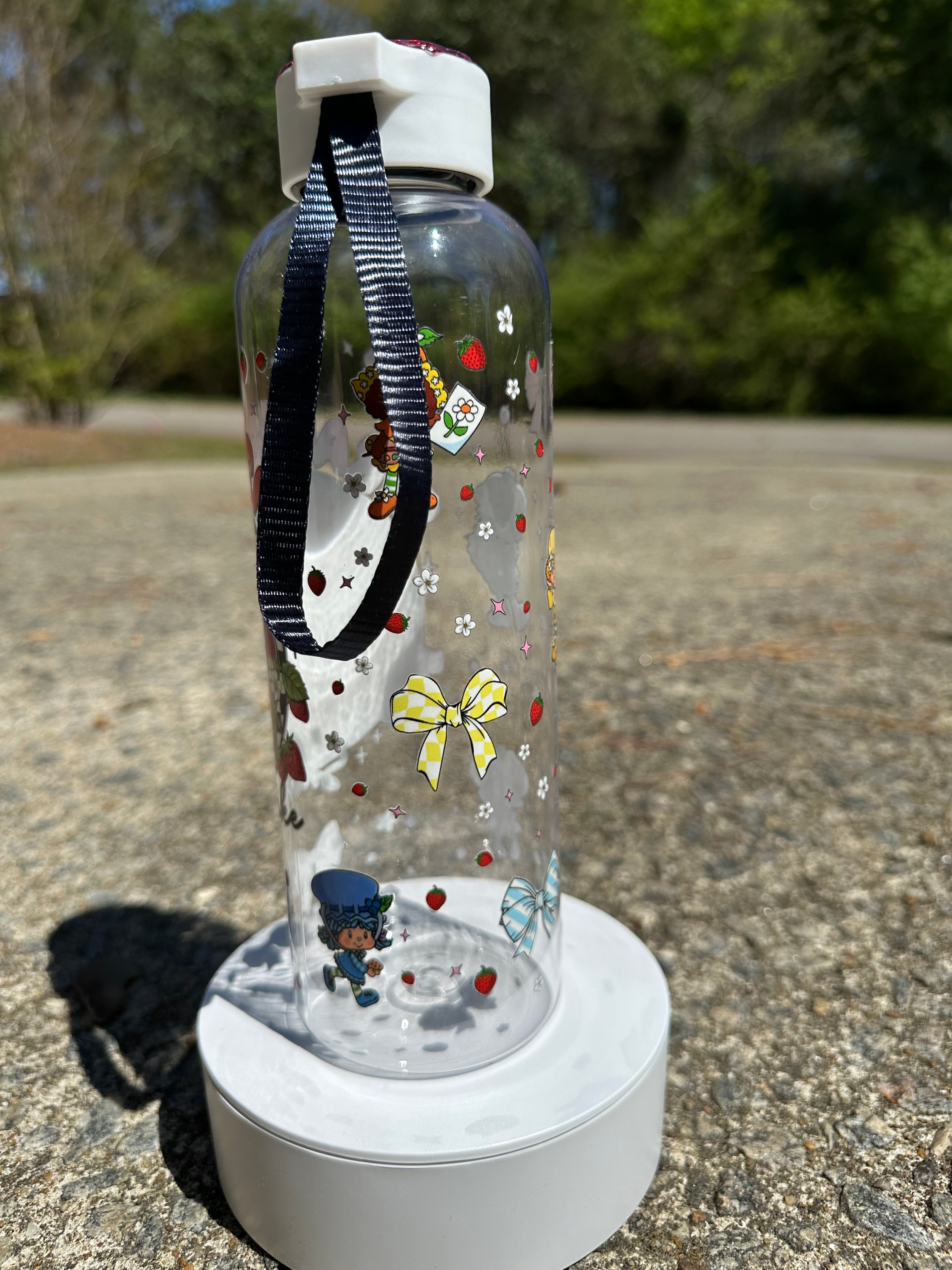 Strawberry Water Bottle – Cute Fruit Water Bottle, Aesthetic Summer Drink Bottle, Trendy Gift for Her Hydration Bottle