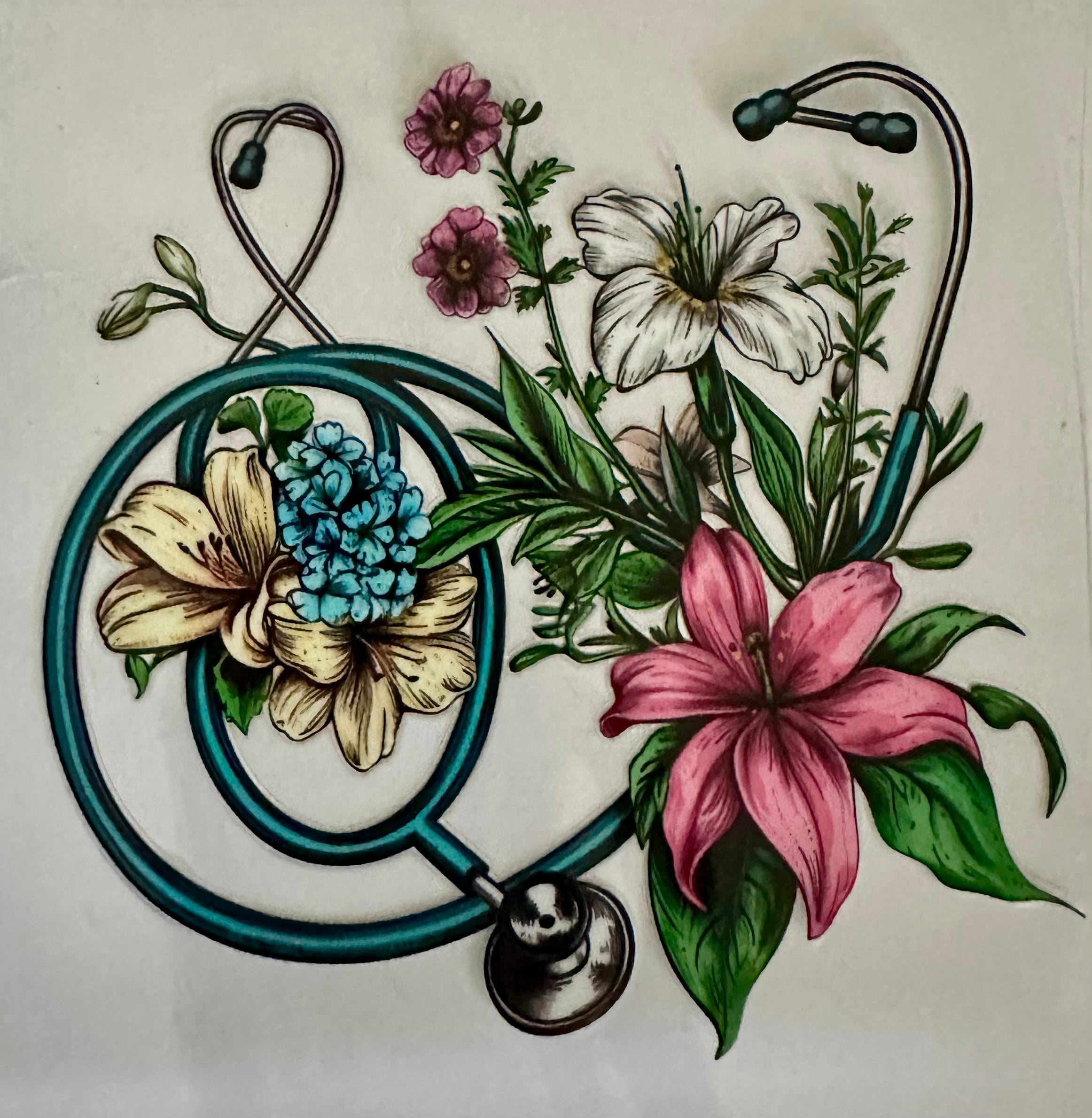 Healthcare Hero Floral Decal