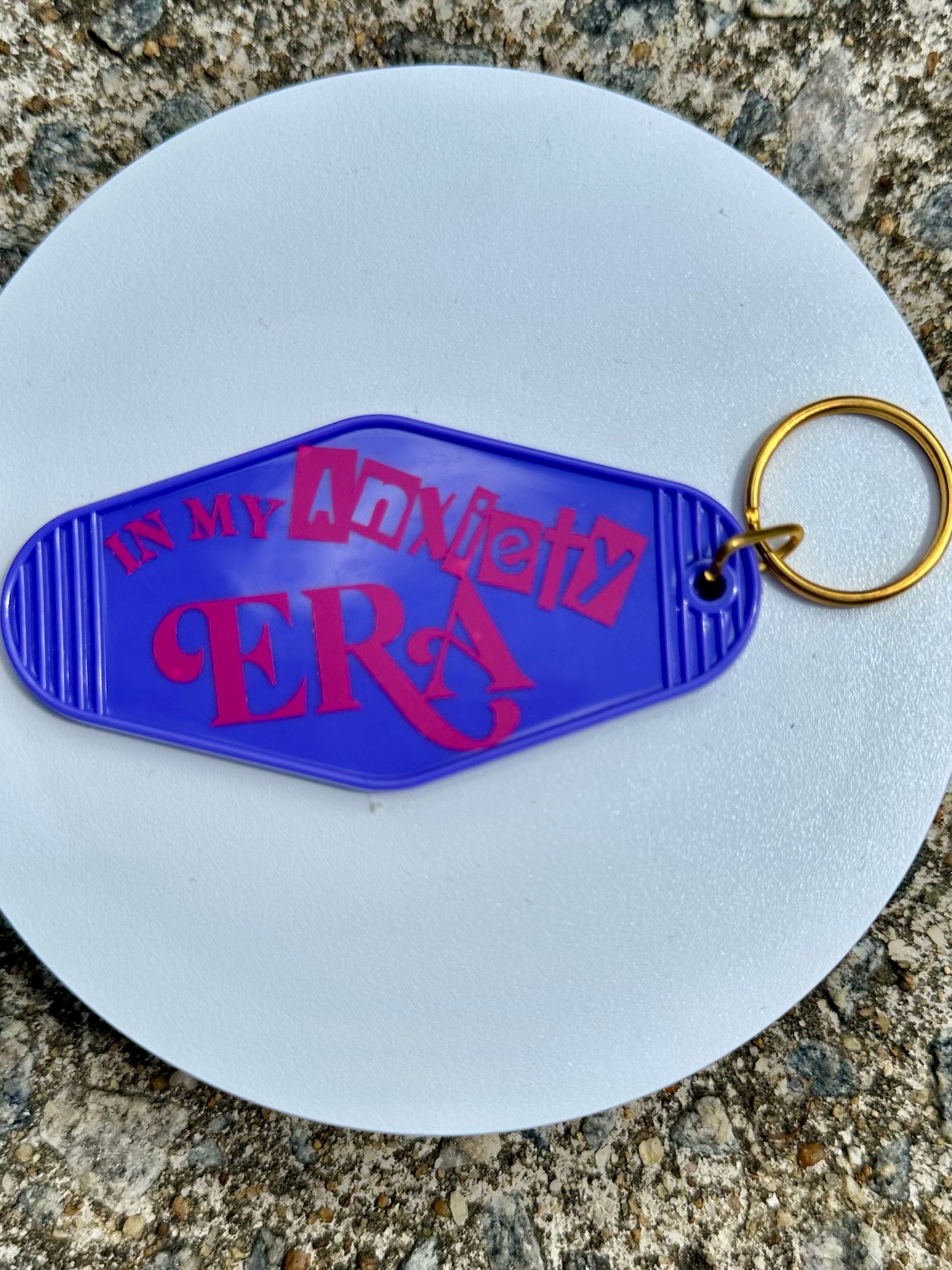 In My Anxiety Era Keychain Acrylic Key Tag, Mental Health Keychain, Funny Relatable Keychain, Trendy Era Quote Gift, Self Care Gift