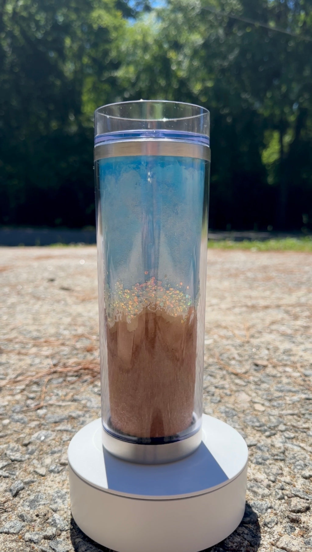 God is Good, Hand Painted Beach Tumbler – 20oz Cup Ocean Wave Aesthetic, Hot & Cold Tumbler, Coastal Iced Coffee Cup, Beach Lover Gift