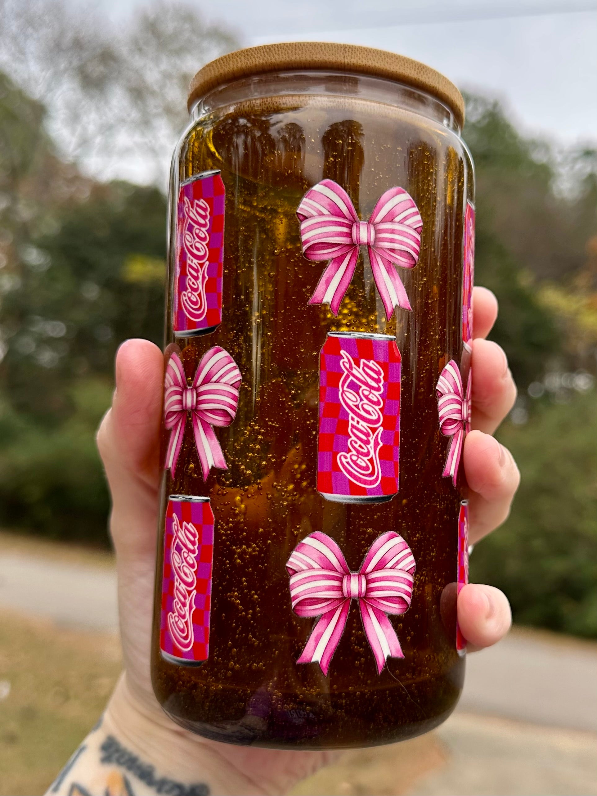 Soda Inspired with Bows - 16oz Glass