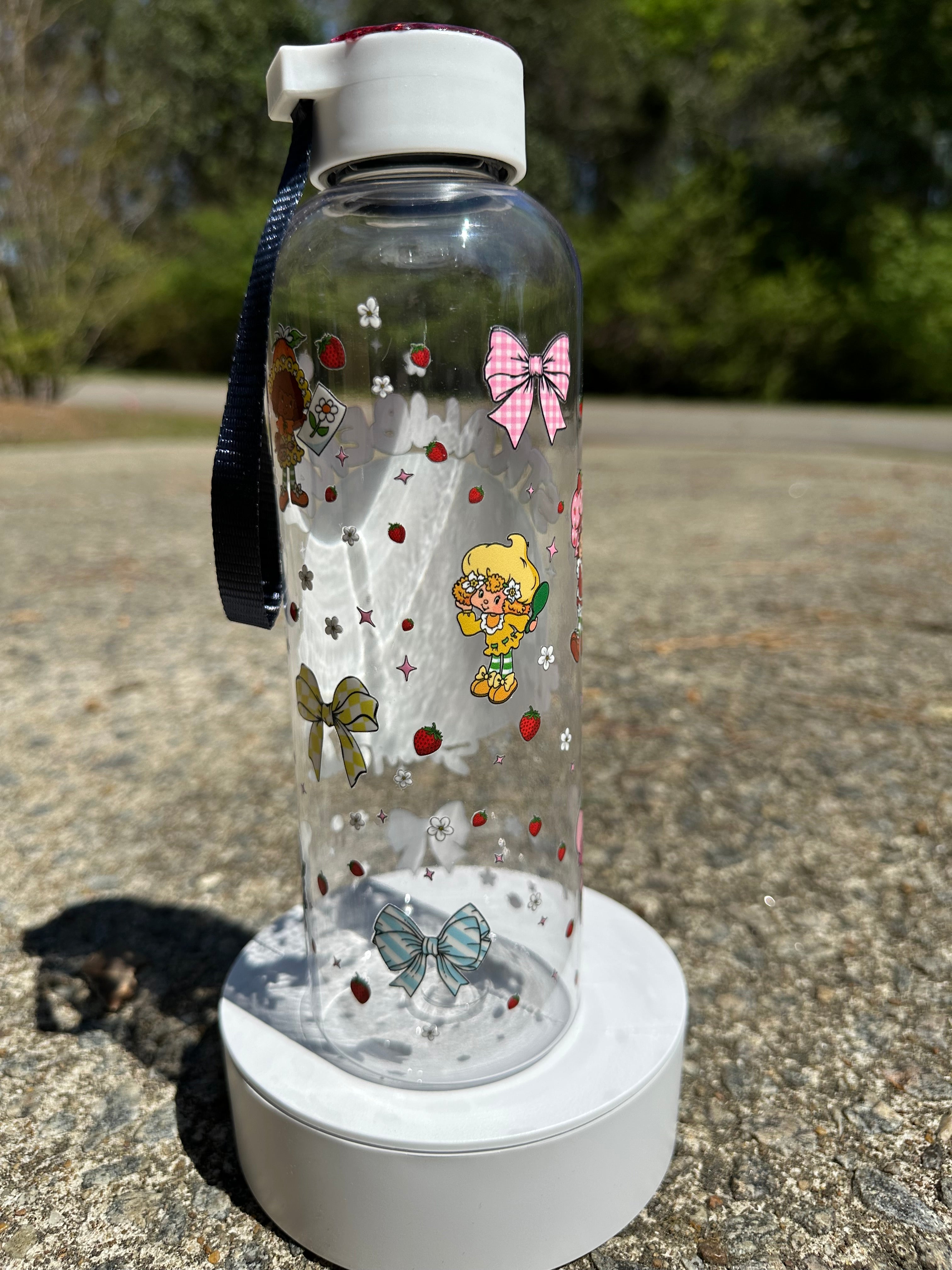Strawberry Water Bottle – Cute Fruit Water Bottle, Aesthetic Summer Drink Bottle, Trendy Gift for Her Hydration Bottle