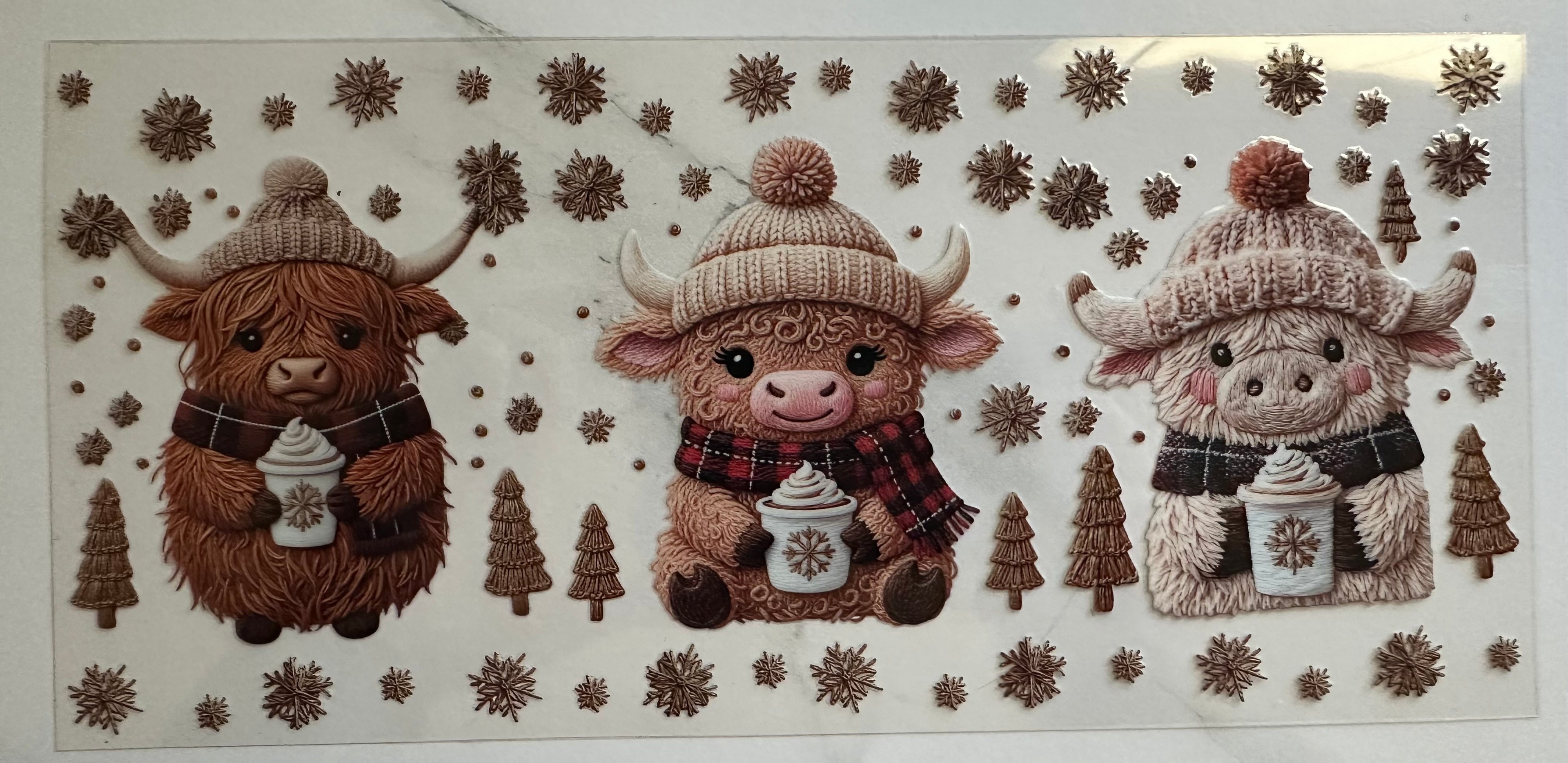 Winter Cows Cup Wraps