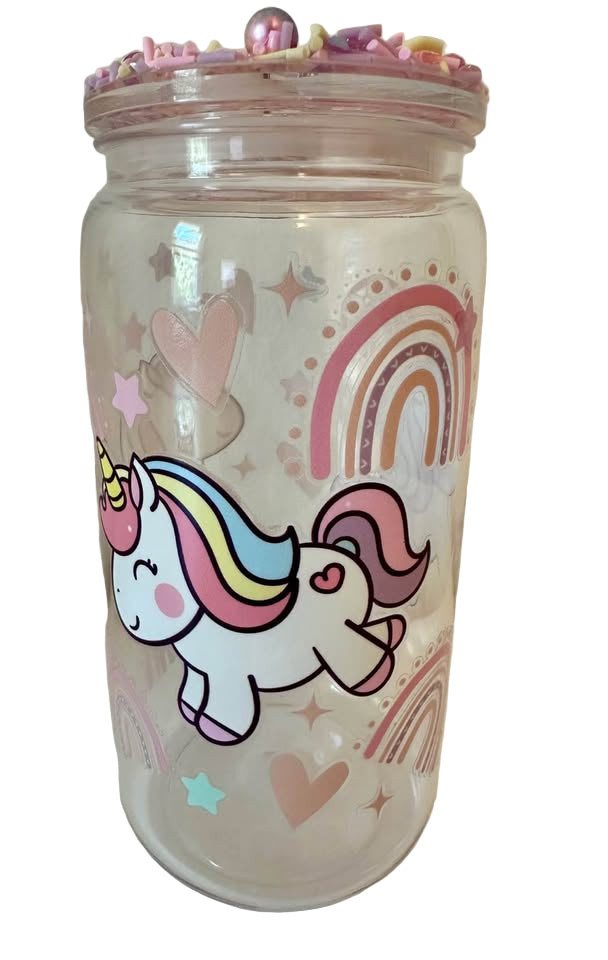 Unicorn & Rainbow - 16oz Acrylic Tumbler with Sprinkle Lid