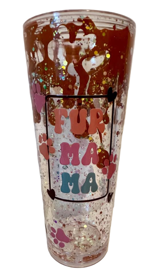 Fur Mama - 24oz Acrylic Glitter Lava Tumbler