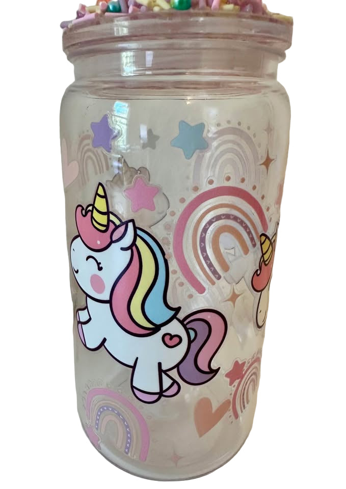 Unicorn & Rainbow - 16oz Acrylic Tumbler with Sprinkle Lid