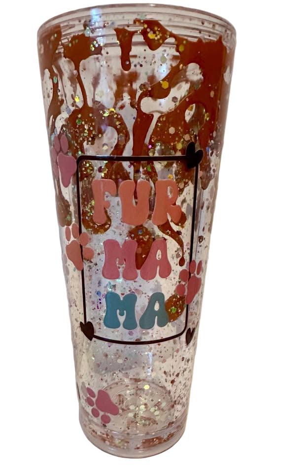 Fur Mama - 24oz Acrylic Glitter Lava Tumbler