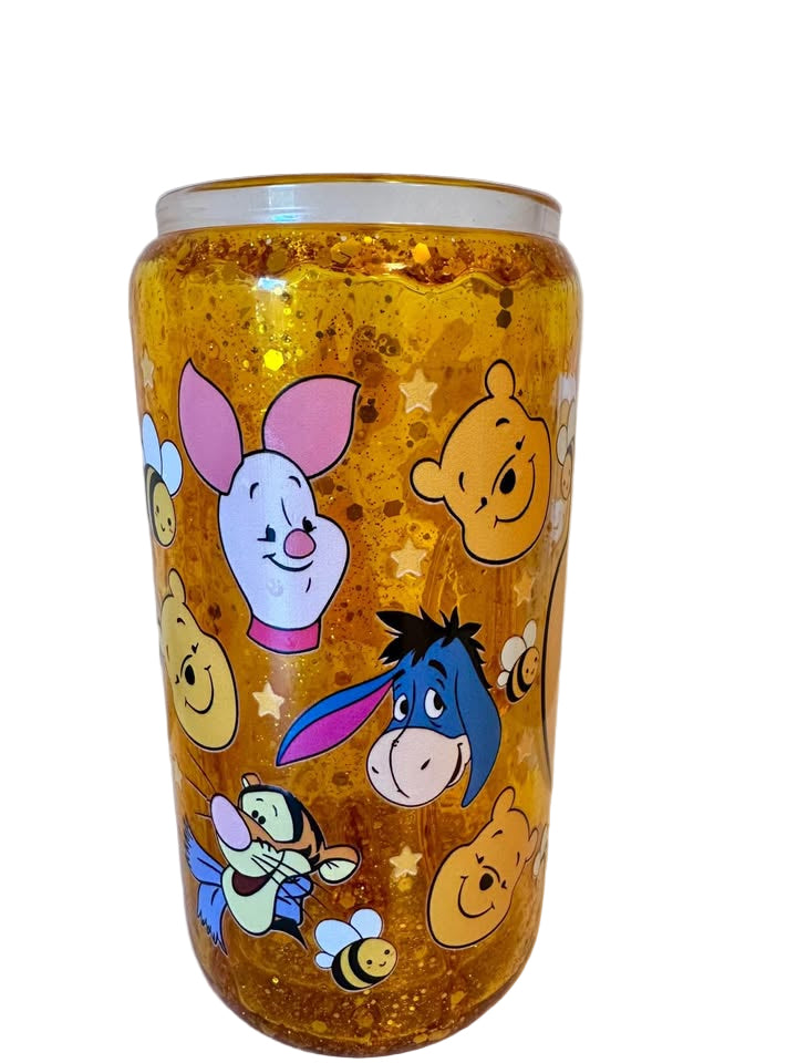 Honey Drip with Glitter - 16oz Glass Tumbler