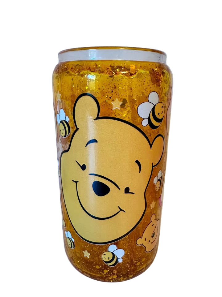 Honey Drip with Glitter - 16oz Glass Tumbler