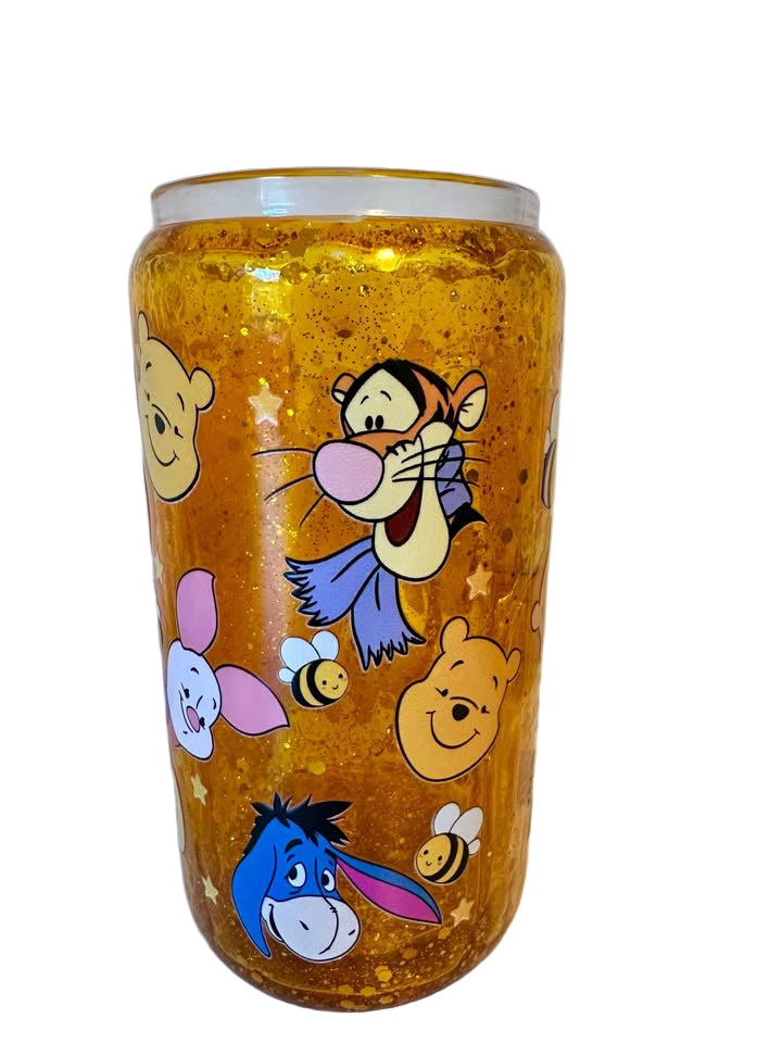 Honey Drip with Glitter - 16oz Glass Tumbler
