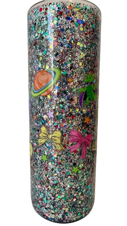 Take Chances, Make Mistakes, Get Messy - 20oz Glass Glitter Tumbler