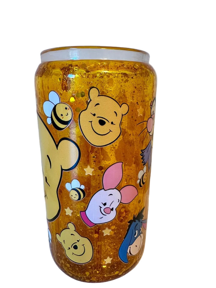 Honey Drip with Glitter - 16oz Glass Tumbler