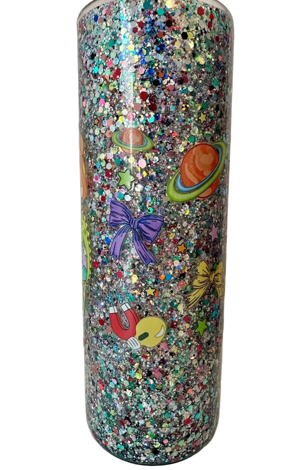 Take Chances, Make Mistakes, Get Messy - 20oz Glass Glitter Tumbler