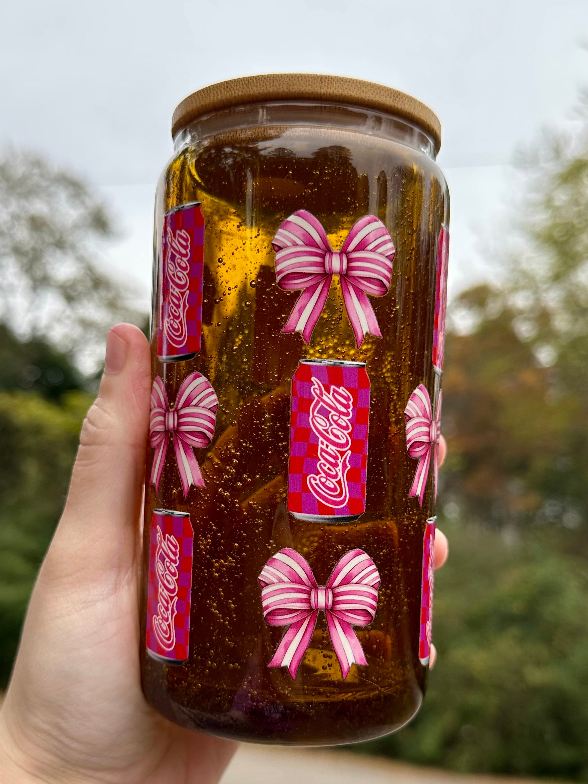 Soda Inspired with Bows - 16oz Glass