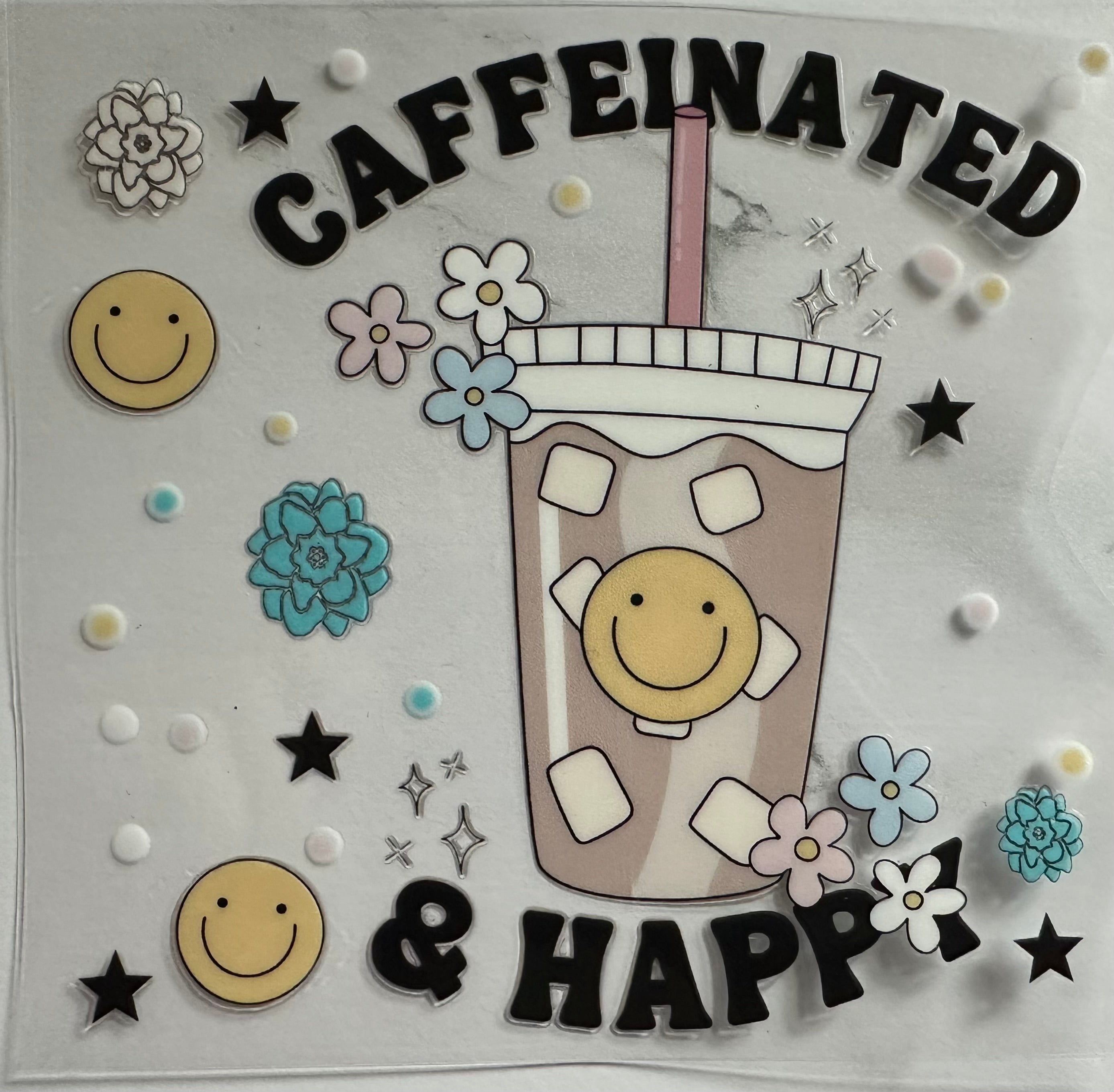 Caffeinated & Happy Decal Cup Wraps