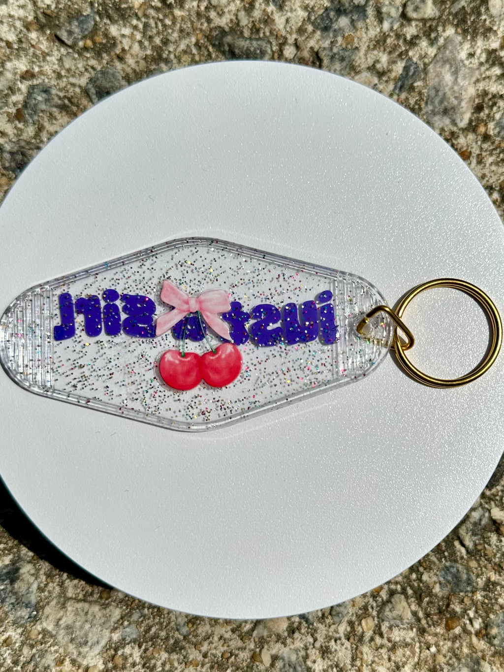Just a Girl Keychain Clear Acrylic Key Tag, Cherry Bow Aesthetic Keychain, Coquette Style Accessory, Cute Girly Keychain, Trendy Gift for Her