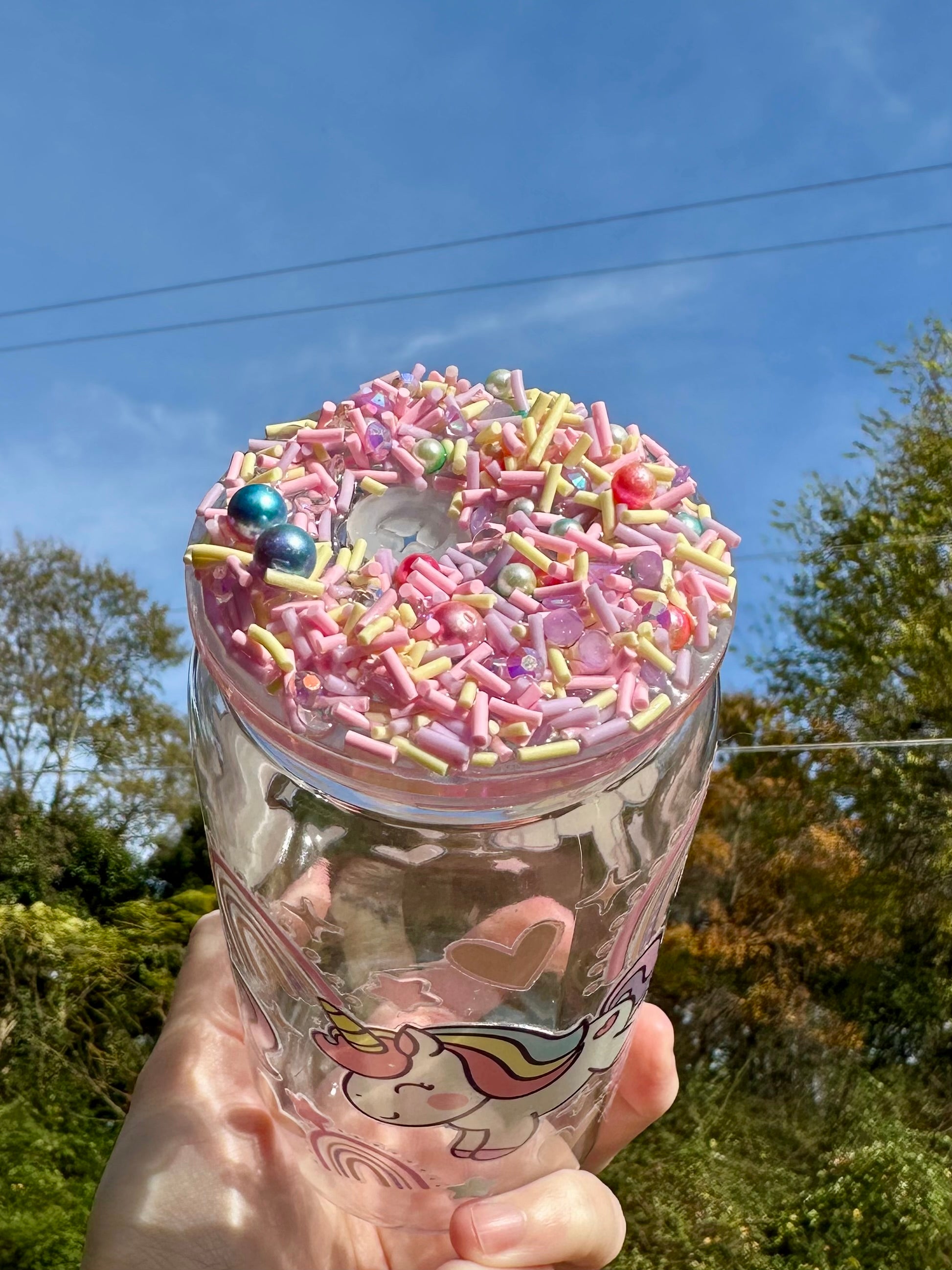 Unicorn & Rainbow Tumbler with Sprinkle Lid - 16oz Acrylic