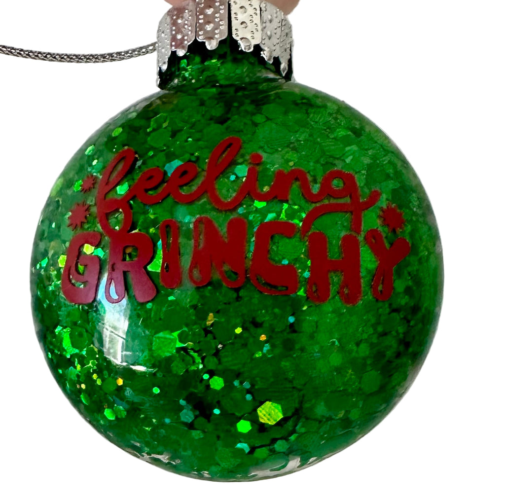 Handmade Feeling Grinchy flat Christmas ornament for Grinch fans