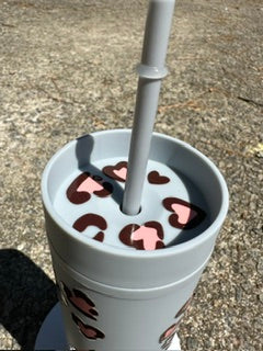 Leopard Print Tumbler – 16oz Pink Animal Print Iced Coffee, Aesthetic Cute Drinkware Gift for Women