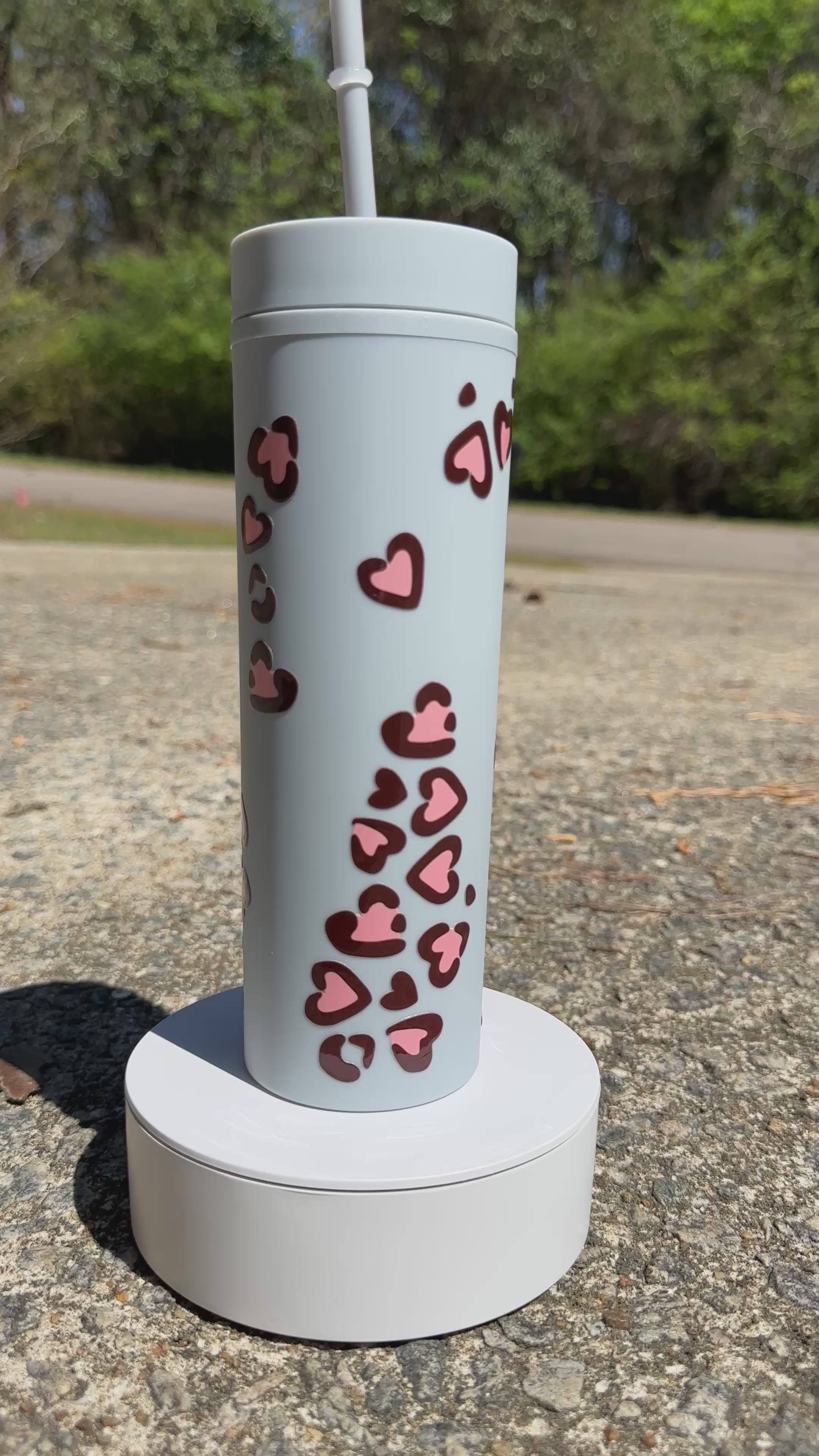 Leopard Print Tumbler – 16oz Pink Animal Print Iced Coffee, Aesthetic Cute Drinkware Gift for Women