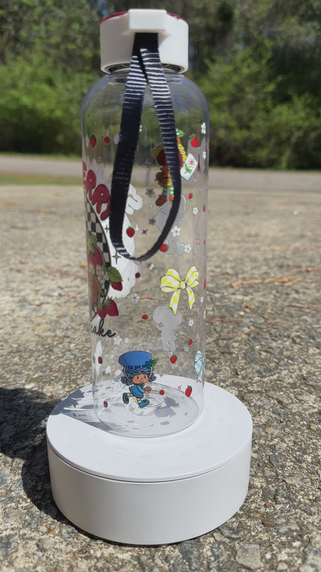 Strawberry Water Bottle – Cute Fruit Water Bottle, Aesthetic Summer Drink Bottle, Trendy Gift for Her Hydration Bottle